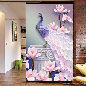 Glass picture peacock k158