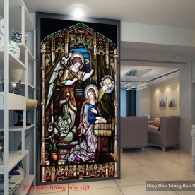 Glass picture of a Catholic d138