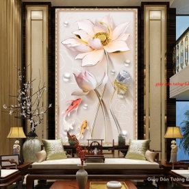 3D glass lotus flower sticker k162