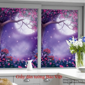 Purple glass sticker K065