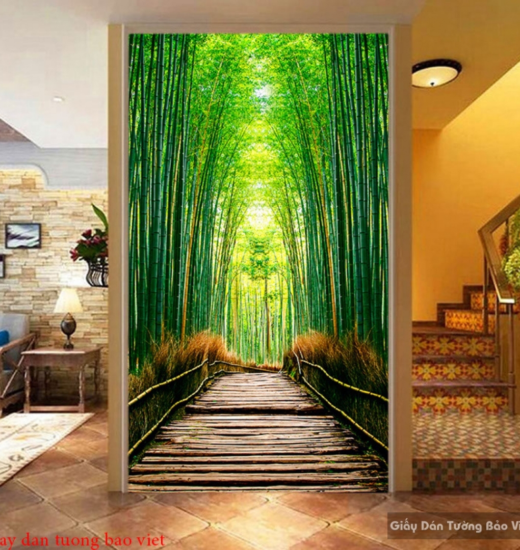 Glass paintings of bamboo K216