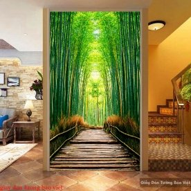 Glass paintings of bamboo K216