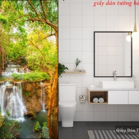 Waterfall glass paintings for bathroom k171