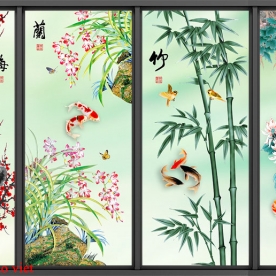 Decal glass stickers four seasons k289