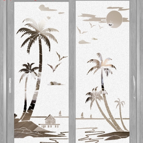 Decal art opaque glass stickers for art007 window