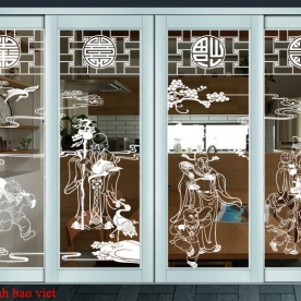 Decal art glass stickers blessing life span glasses030