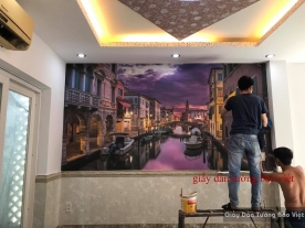 Actual construction of Bao Viet wall paintings