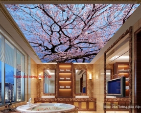 Paintings of the ceiling of peach trees C067