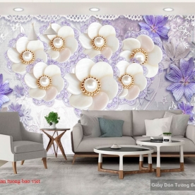 3D wall paintings in imitation purple pearl FL164