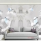 White 3d wall paintings v156