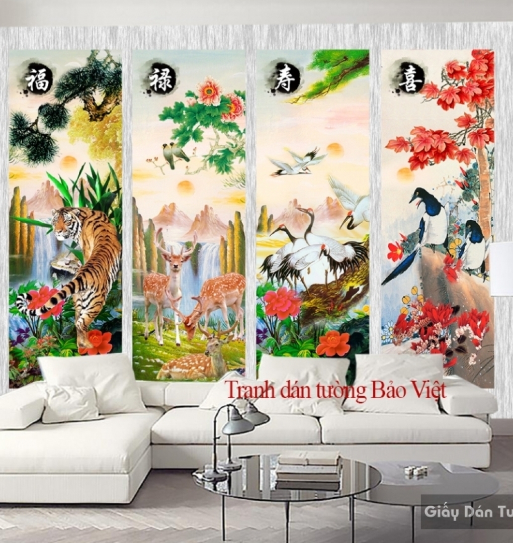 Wall paintings of four seasons FT052
