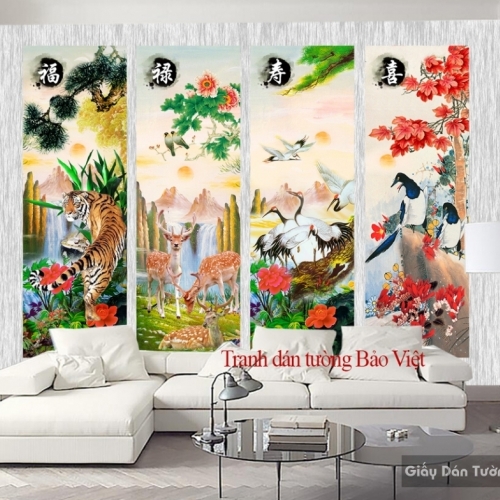 Wall paintings of four seasons FT052