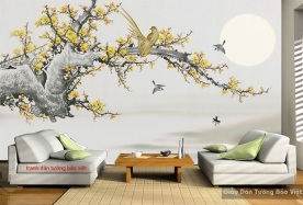 Wall paintings of apricot branches H158