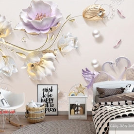 3D imitation pearl wall paintings FL105