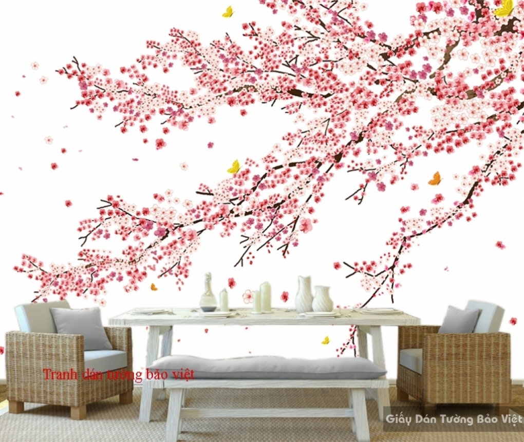 Paintings of cherry blossoms Art007 | Bao Viet wall paintings