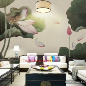 Wall painting of lotus Fm167