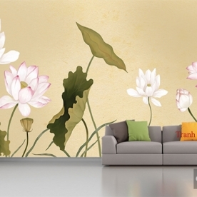 Wall paintings of beautiful lotus H129