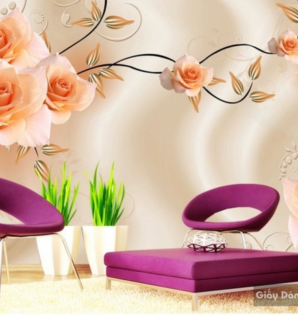 3D floral wallpaper paintings FL008