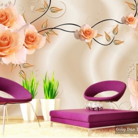 3D floral wallpaper paintings FL008