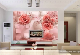 3D floral wallpaper FL012