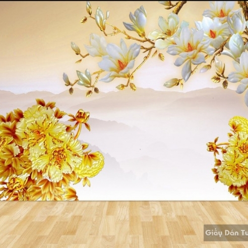 3D floral wallpaper FL016
