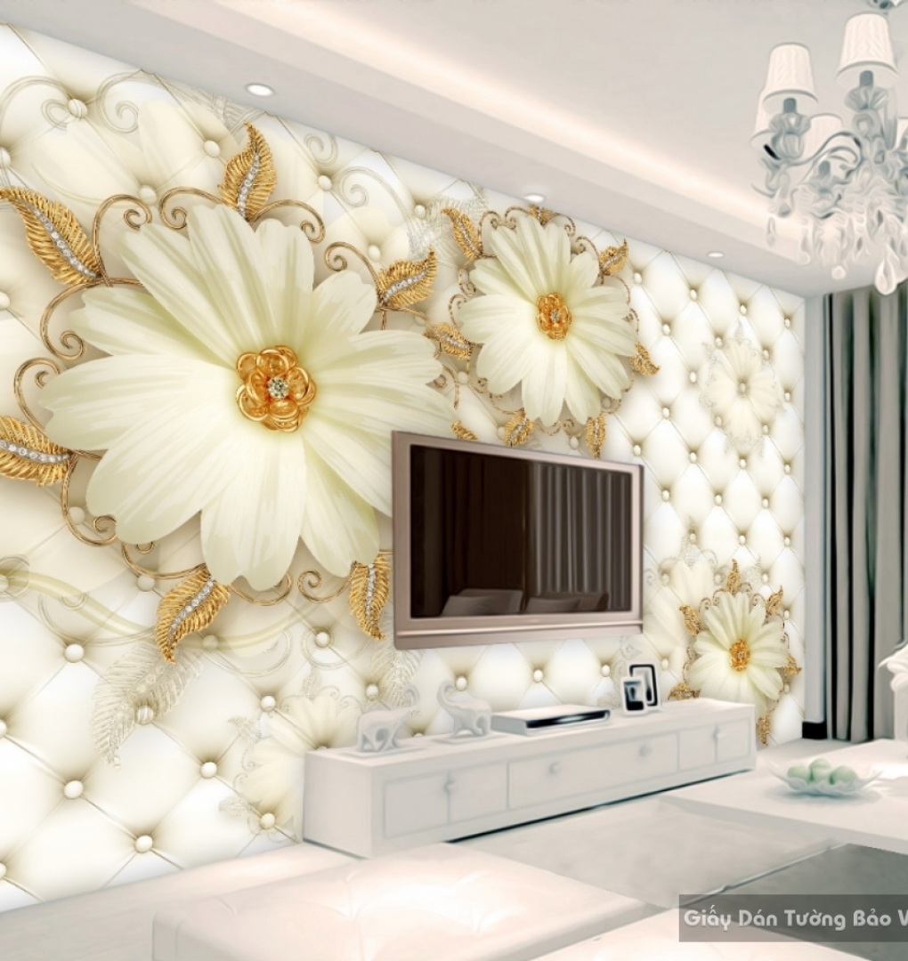 3D floral wallpaper FL017