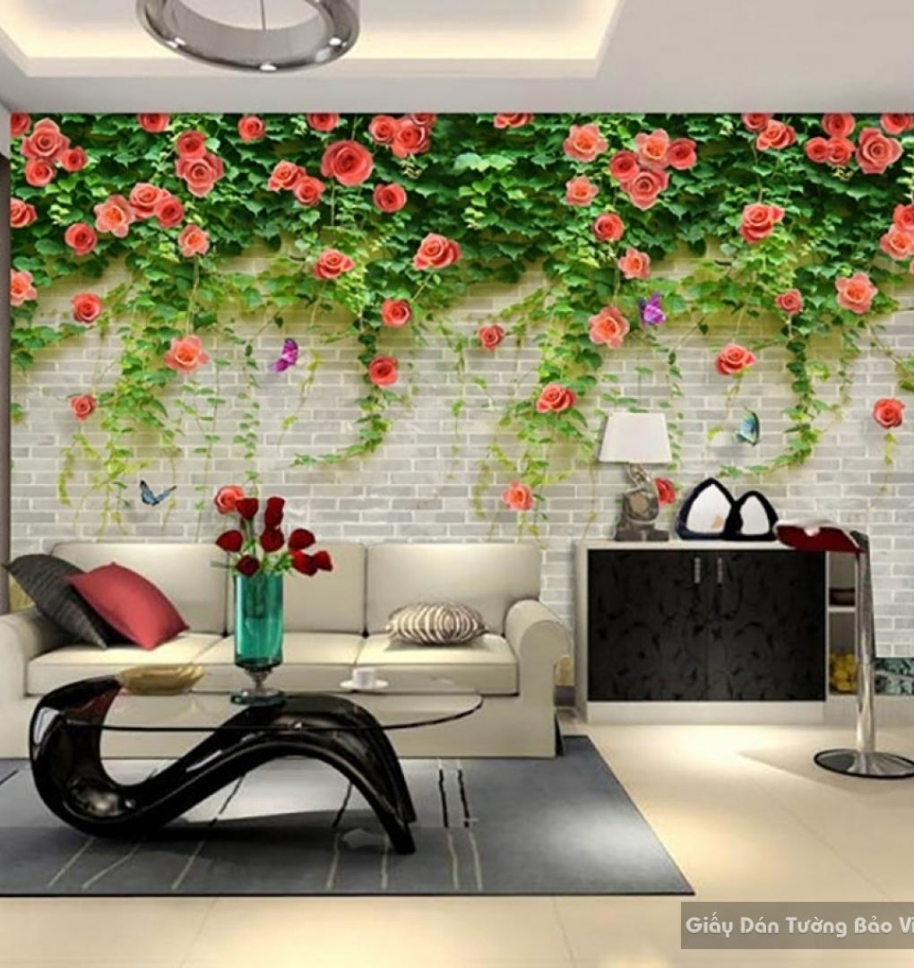 3D floral wallpaper FL019