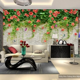 3D floral wallpaper FL019