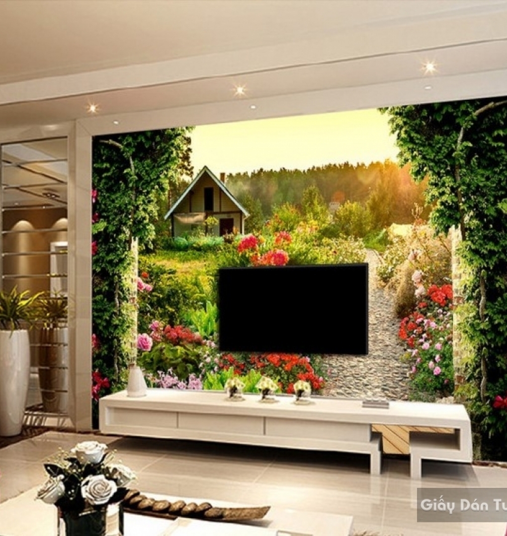 3D floral wallpaper FL022