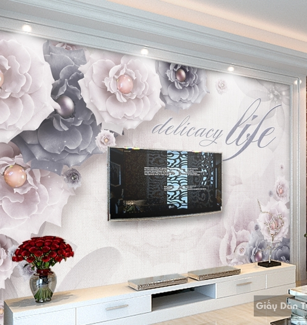 3D floral wallpaper FL028