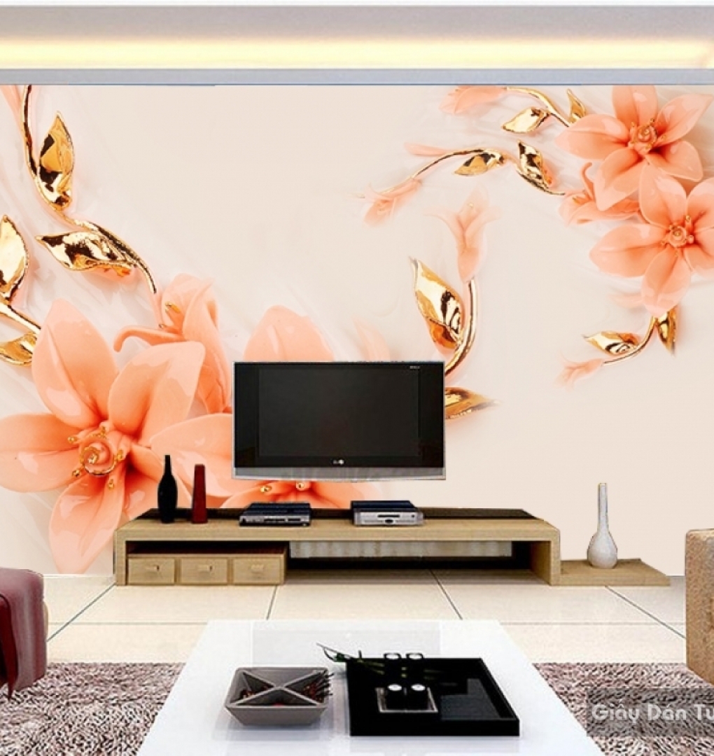 3D floral wallpaper FL029