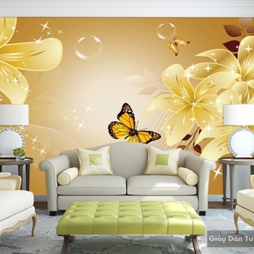 3D floral wallpaper paintings H015