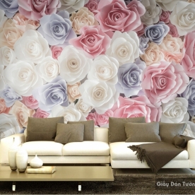 3D floral wallpaper paintings H021