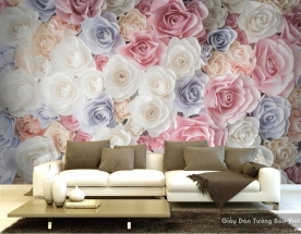 3D floral wallpaper paintings H021