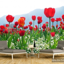 3D floral wallpaper paintings H026