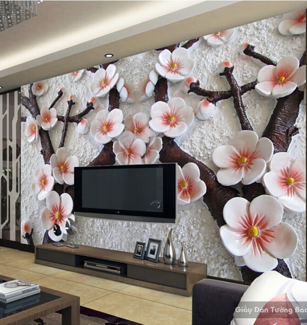 Wallpaper 3D flowers H052