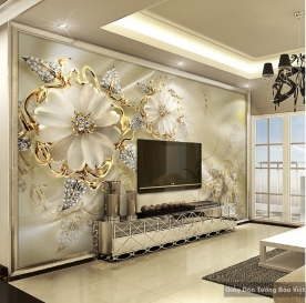 3D floral wallpaper painting K15505181