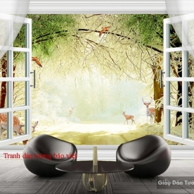 3D wall paintings of windows Fi046