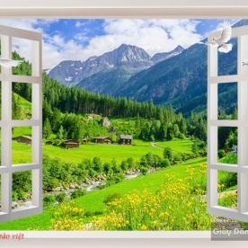 Murals 3d landscape windows m064