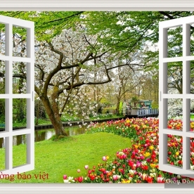 3D wall paintings of windows Fi032