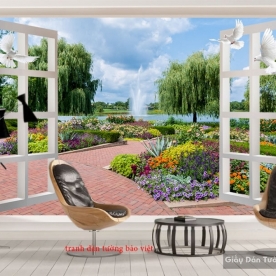 Wall paintings of 3d windows Fi074