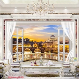 Beautiful 3d window wall paintings v107