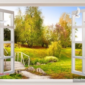 Wall paintings of 3d windows fi081