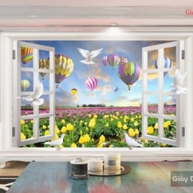 3D wall paintings of windows v056