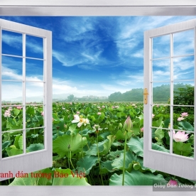 Wall paintings of lotus window H121