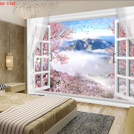 Wall paintings of 3d windows fi136
