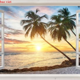 Wall paintings of 3d windows me032