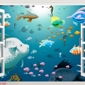 Wall paintings of 3d windows s221