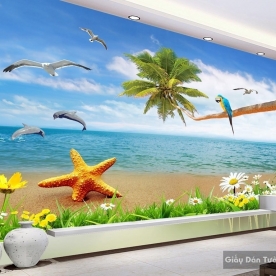 3d wall paintings of 15918940 beach