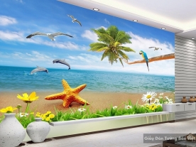 3d wall paintings of 15918940 beach